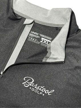 UNRL Barstool Golf Stride Quarter Zip Pullover Mens 2XL Charcoal Gray LS